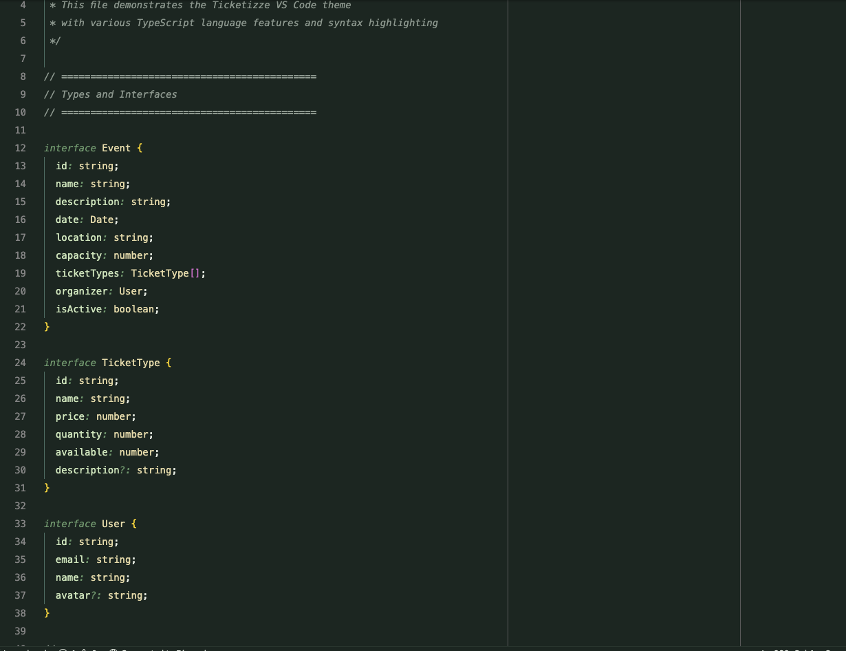 Ticketizze Dark Theme